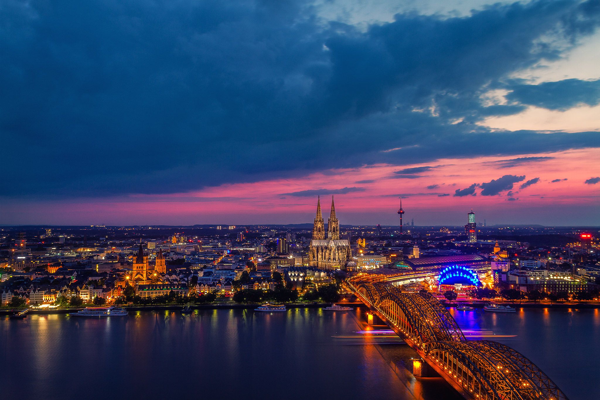 View from Triangle Tower in Cologne, Germany