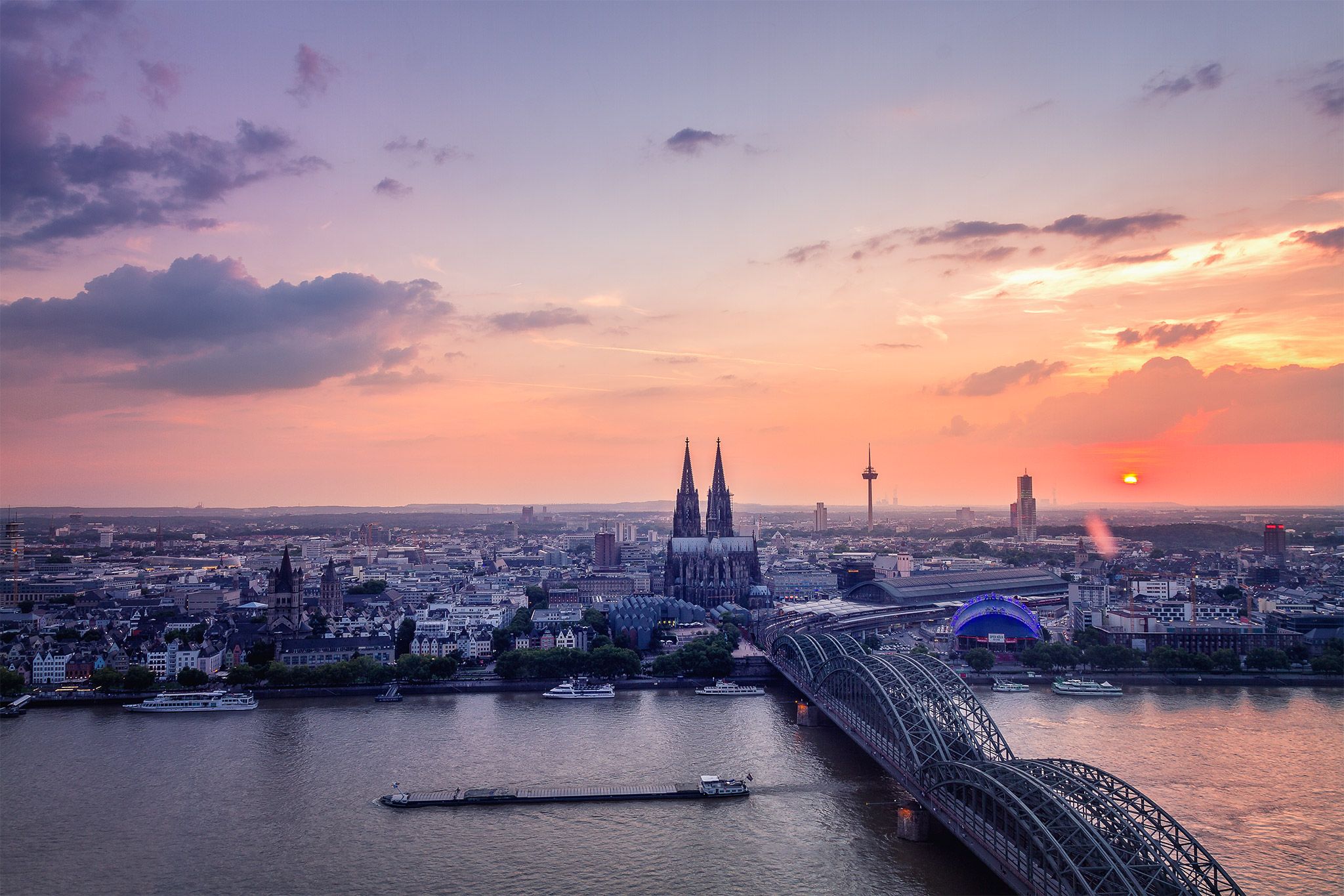 View from Triangle Tower in Cologne, Germany