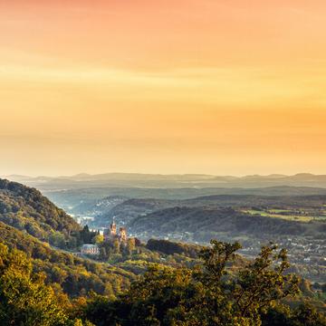 View to Drachenfels from Petersberg, Germany