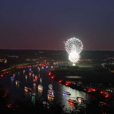 Rhine in flames from Erpeler Ley, Germany