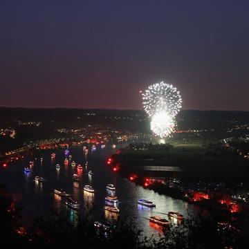 Rhine in flames from Erpeler Ley, Germany