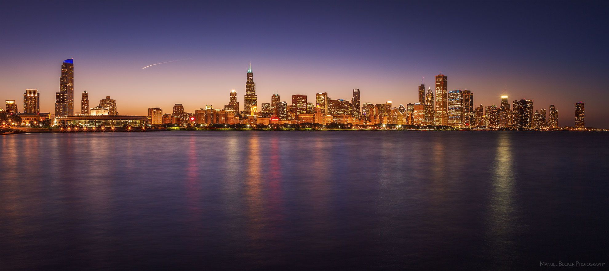 Skyline of Chicago from Adler Planetarium, USA