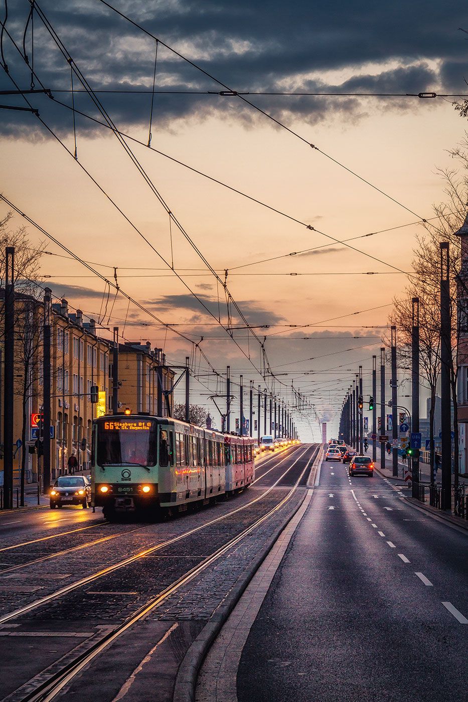 Streetcar at Kennedy Bridge, Bonn, Germany