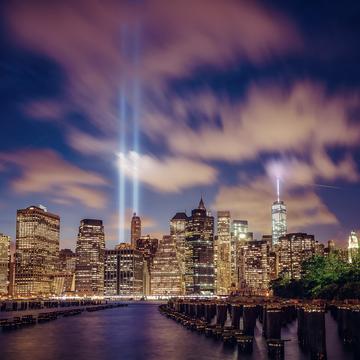 Tribute in Light, New York City Skyline, USA