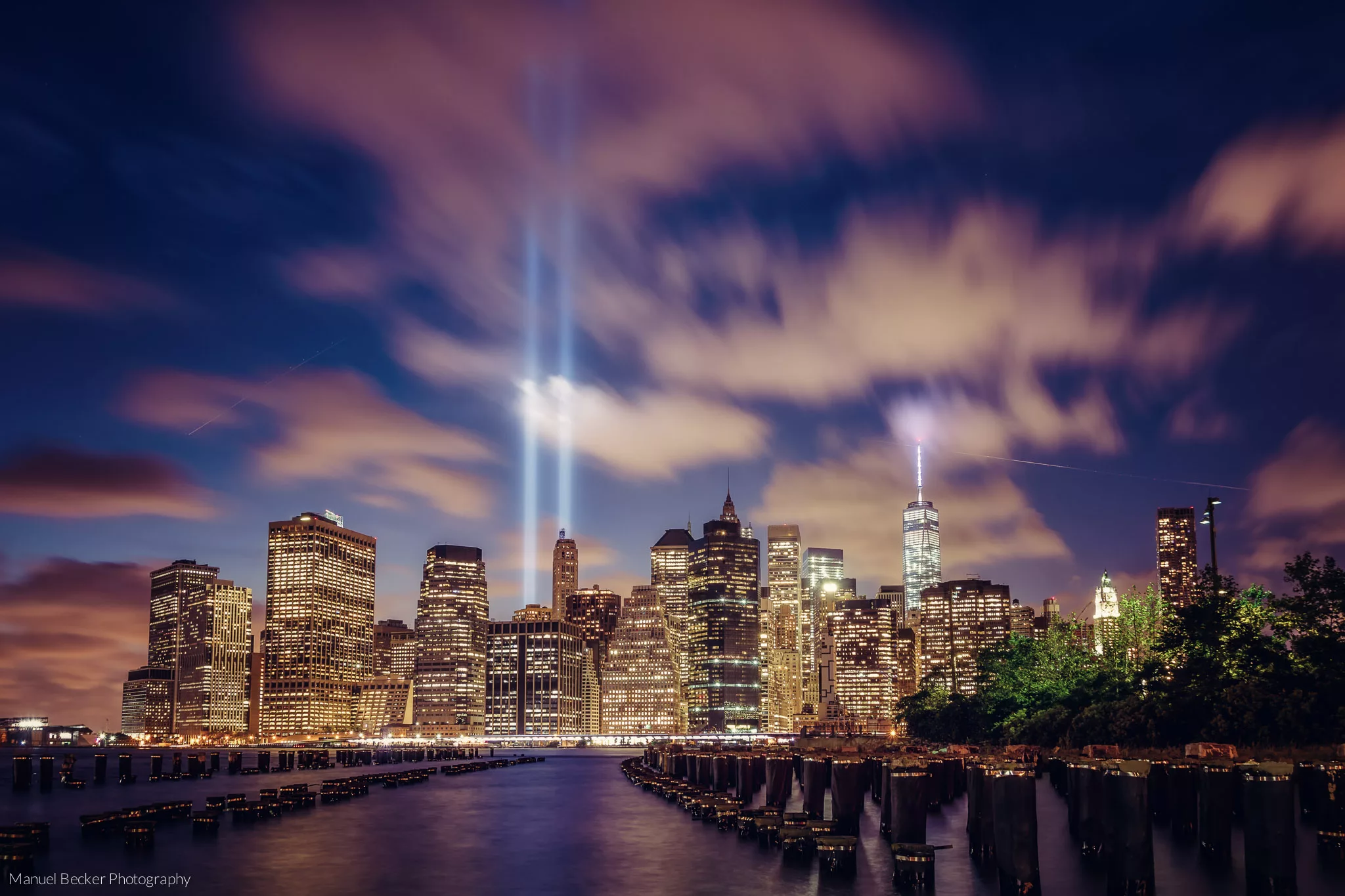 Tribute in Light, New York Skyline, USA