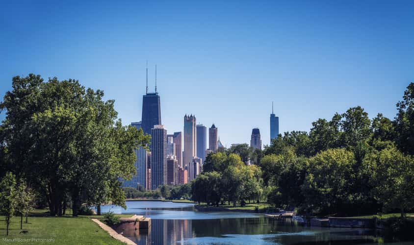 Chicago skyline from Lincoln Park