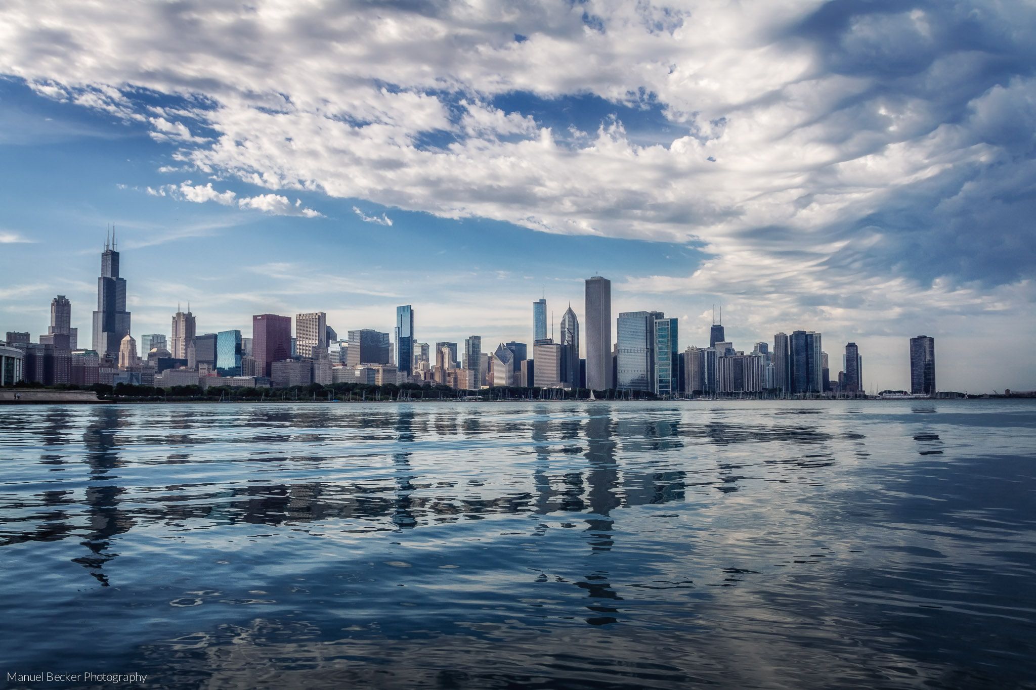 Skyline of Chicago from Adler Planetarium, USA