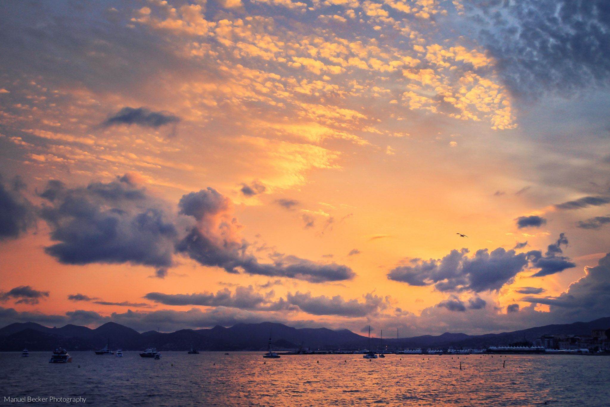 Sunset at Cannes, France