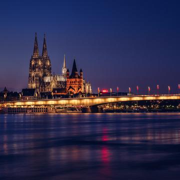 Cologne Cathedral from Severinsbridge, Germany