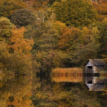 Boathouse on Rydal Water in the English Lake District, United Kingdom
