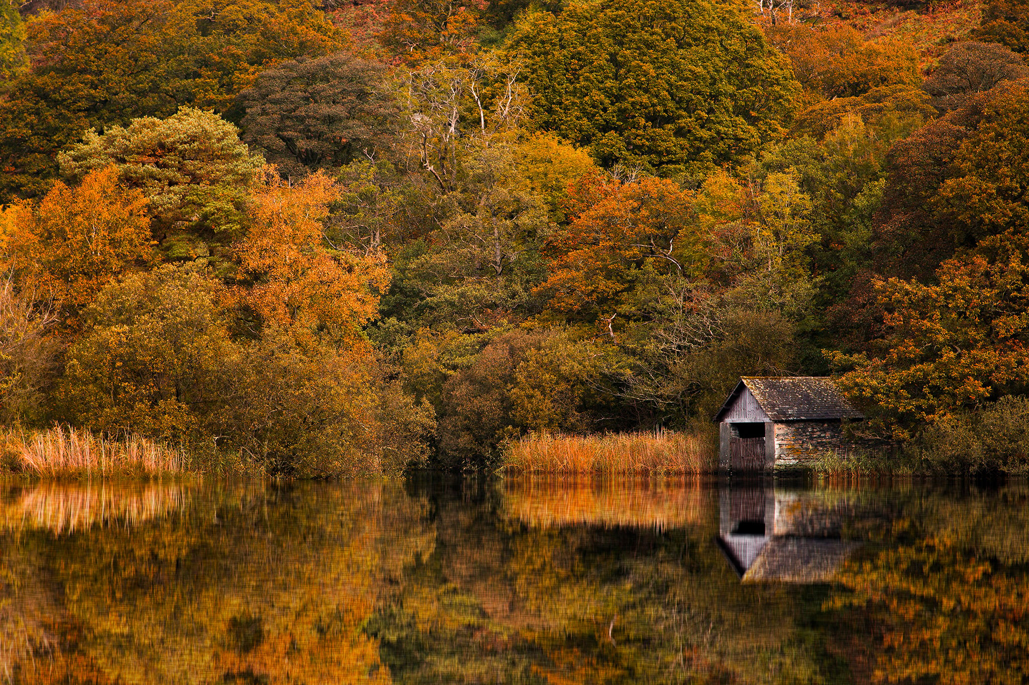 Boathouse on Rydal Water, Lake District National Park, United Kingdom