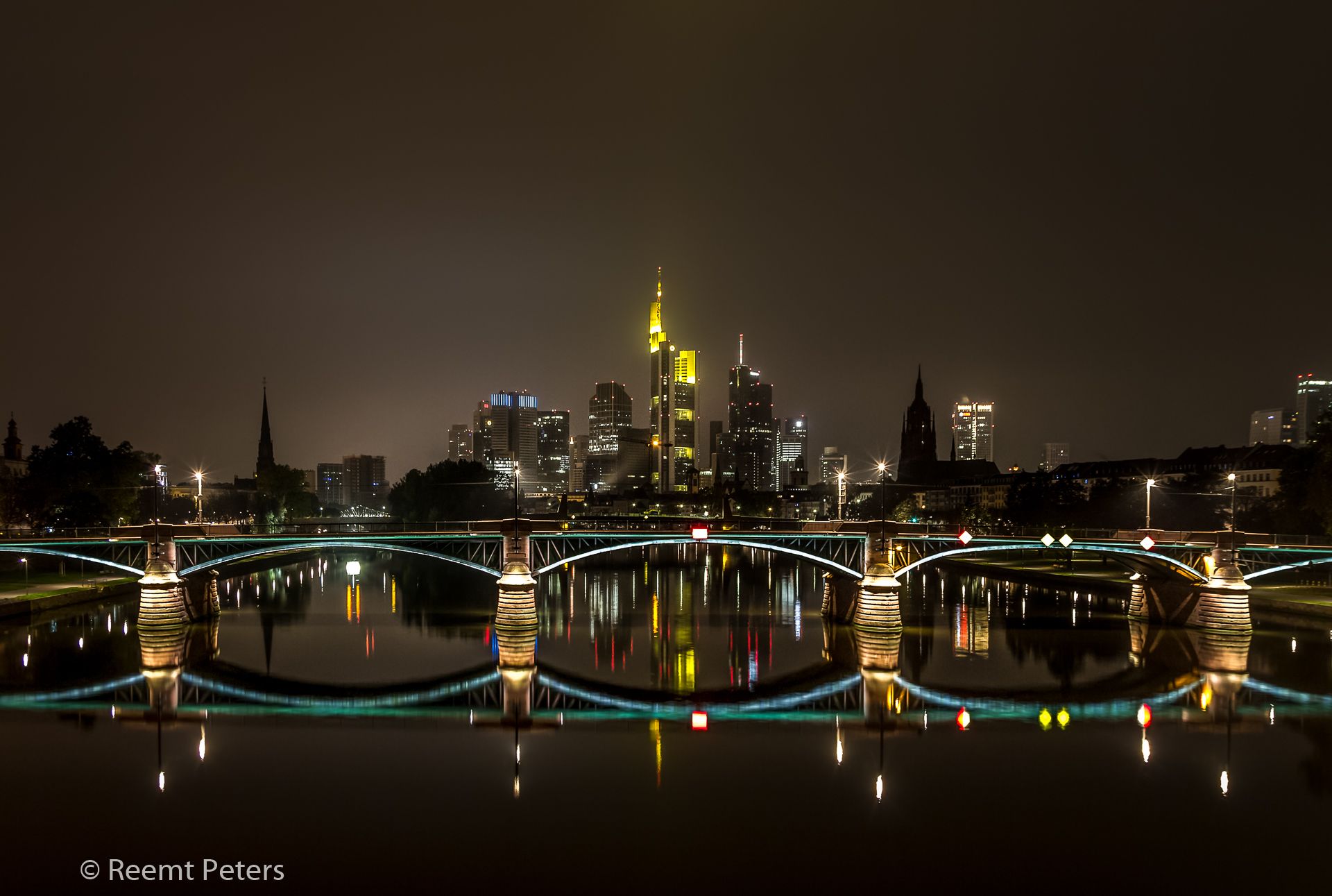 View from the Flößerbrücke, Frankfurt am Main, Germany