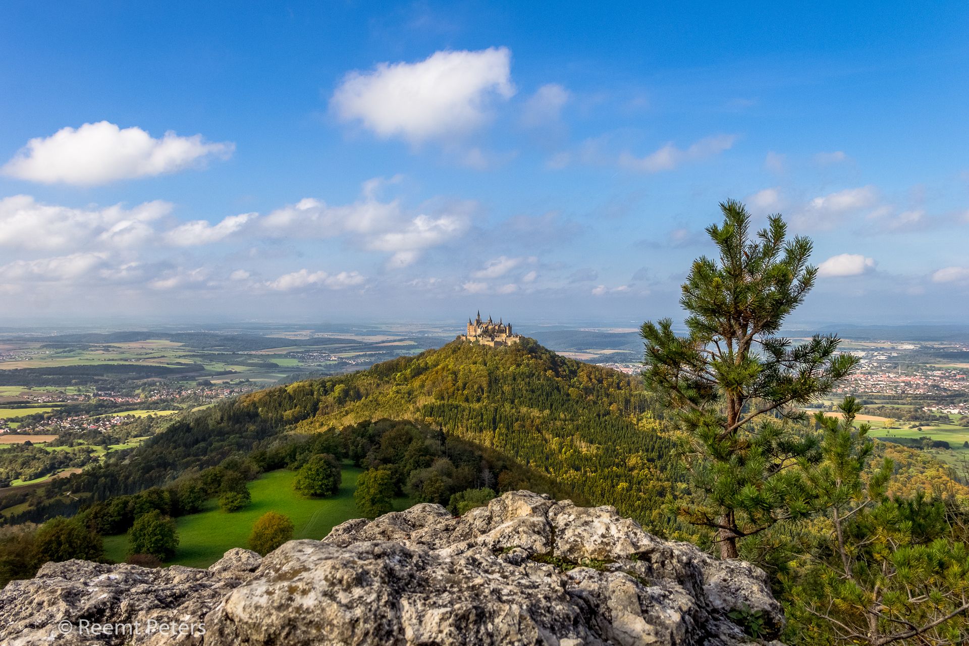 The view on Hohenzollern Castle from Zellerhorn Gipfel, Germany