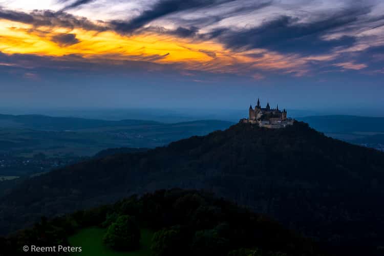 The view on Hohenzollern Castle from Zellerhorn Gipfel