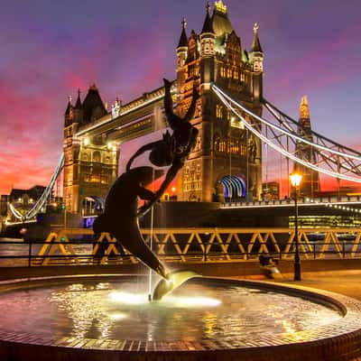 Girl & Dolphin Tower Bridge London, United Kingdom