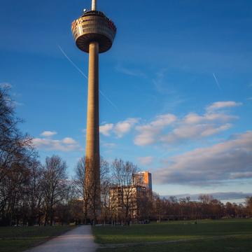 Colonius TV tower from green belt, Cologne, Germany