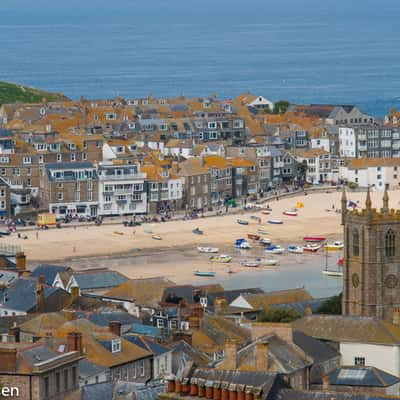 View over St. Ives, United Kingdom