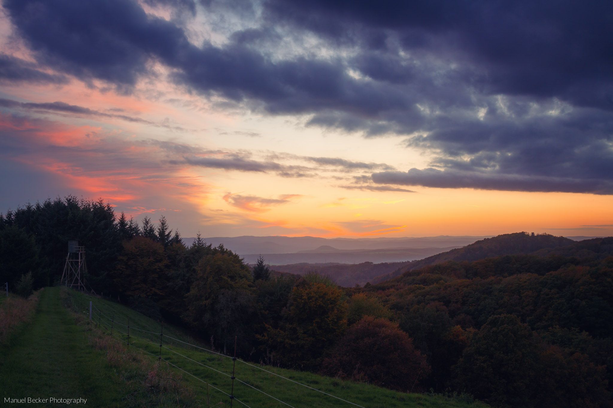 View from Sankt Katharinen to Castle of Rennenberg, Germany