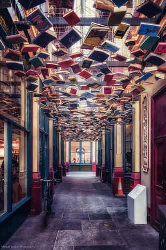 'Flying Books' at Leadenhall Market, London