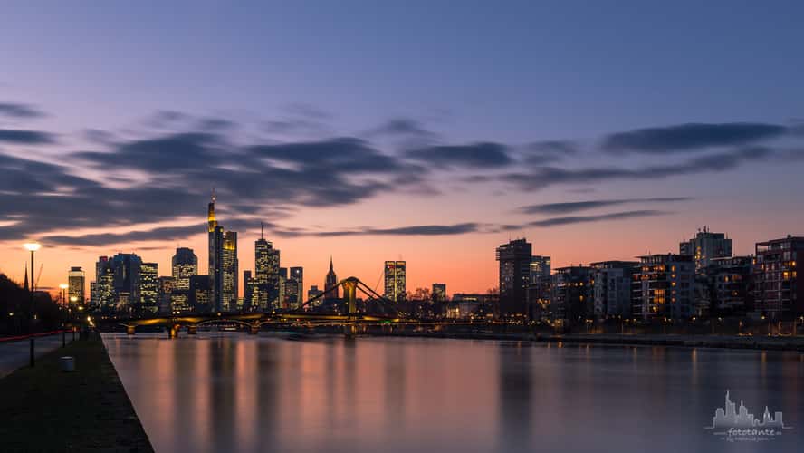 Frankfurt Skyline view from the 'Mainufer'