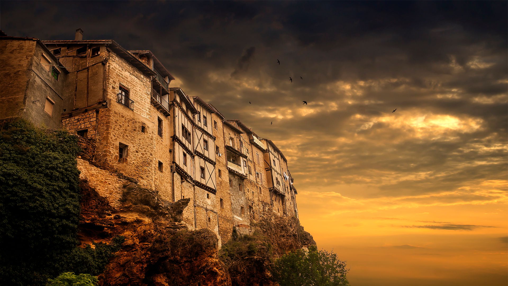 Hanging from a Cliff, Spain