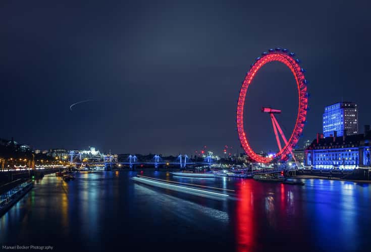 London Eye from Westminster Bridge, London
