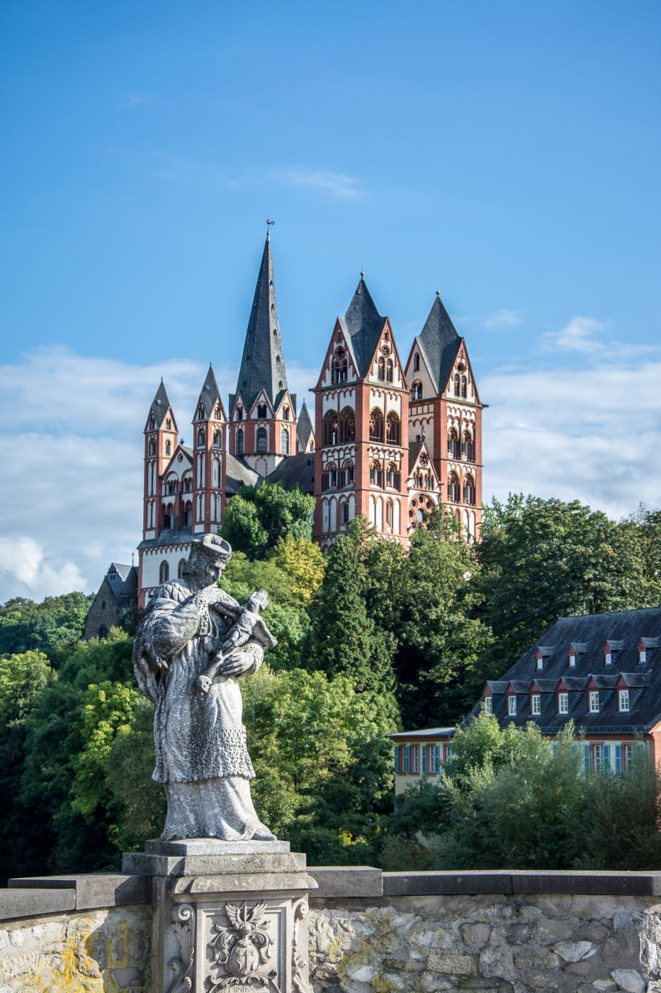 St. Nepomuk & Cathedral of Limburg a. d. Lahn, Germany
