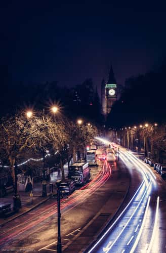 Street to Big Ben, London