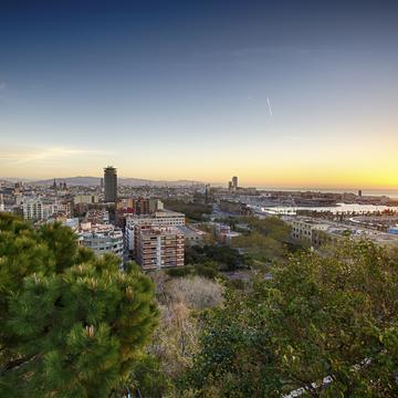 Sunrise over Barcelona, Spain