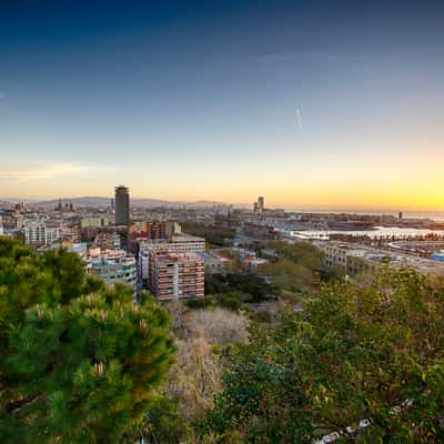 Sunrise over Barcelona, Spain