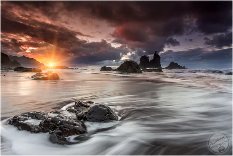 Playa de Benijo at sunset, Tenerife