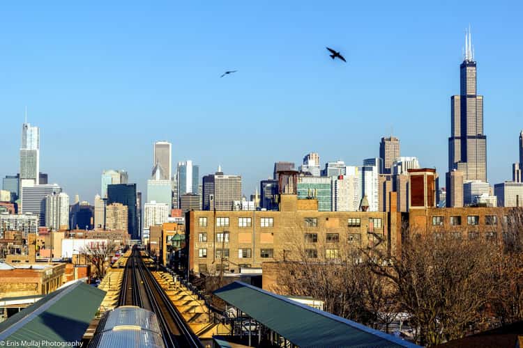 Chicago Skyline from Ashland CTA station