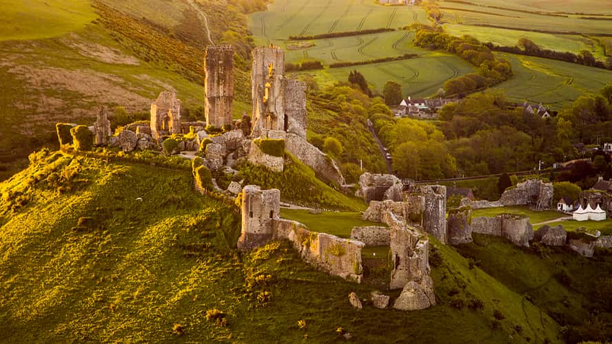 Corfe Castle at Sunrise