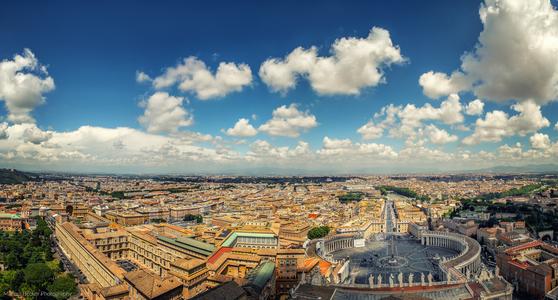 Panorama of Rome from St. Peter's Basilica