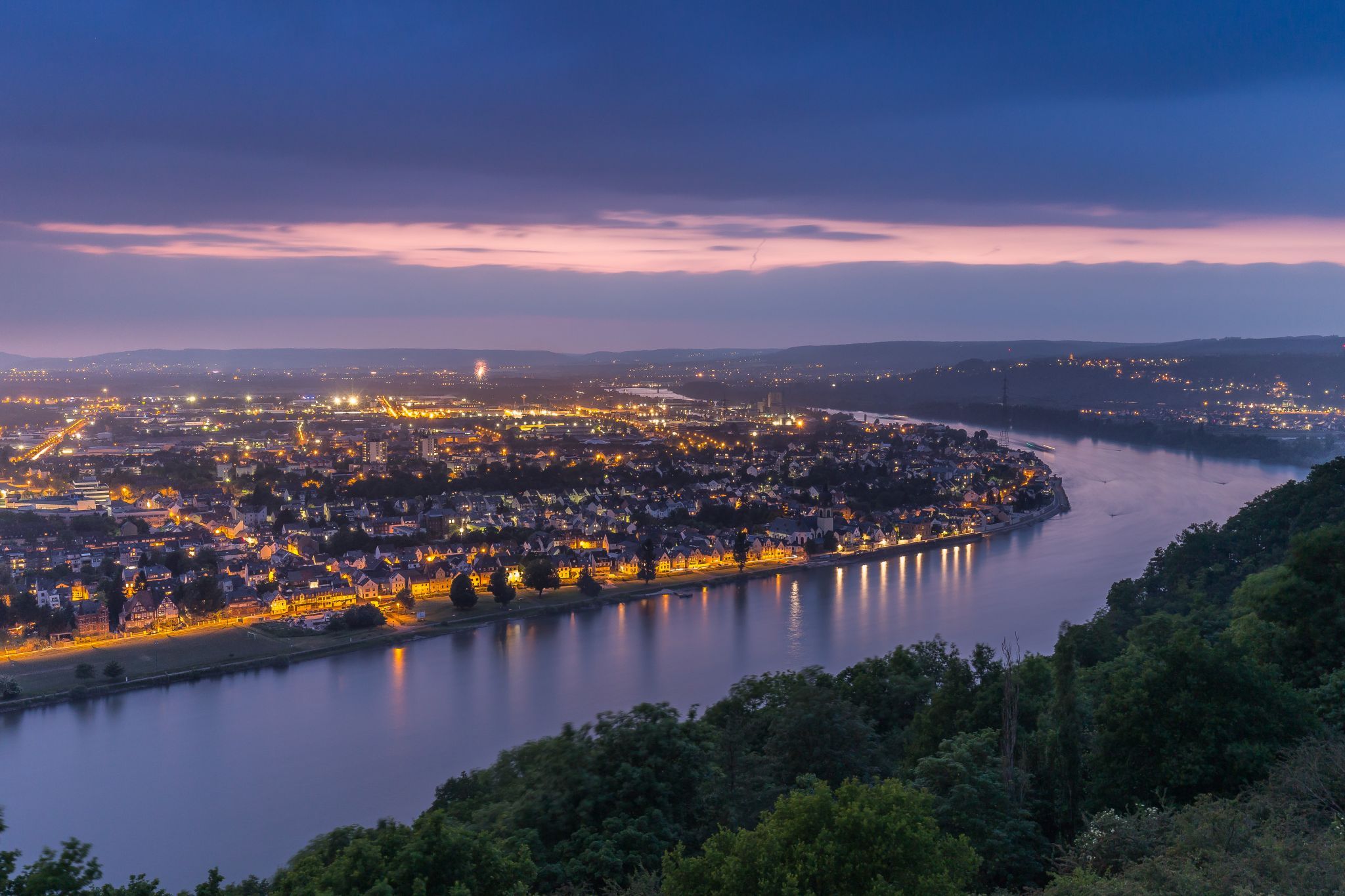 View over northern Koblenz, Germany