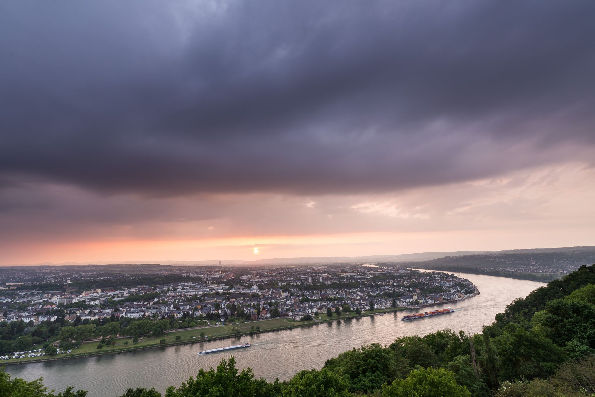View over northern Koblenz, Germany