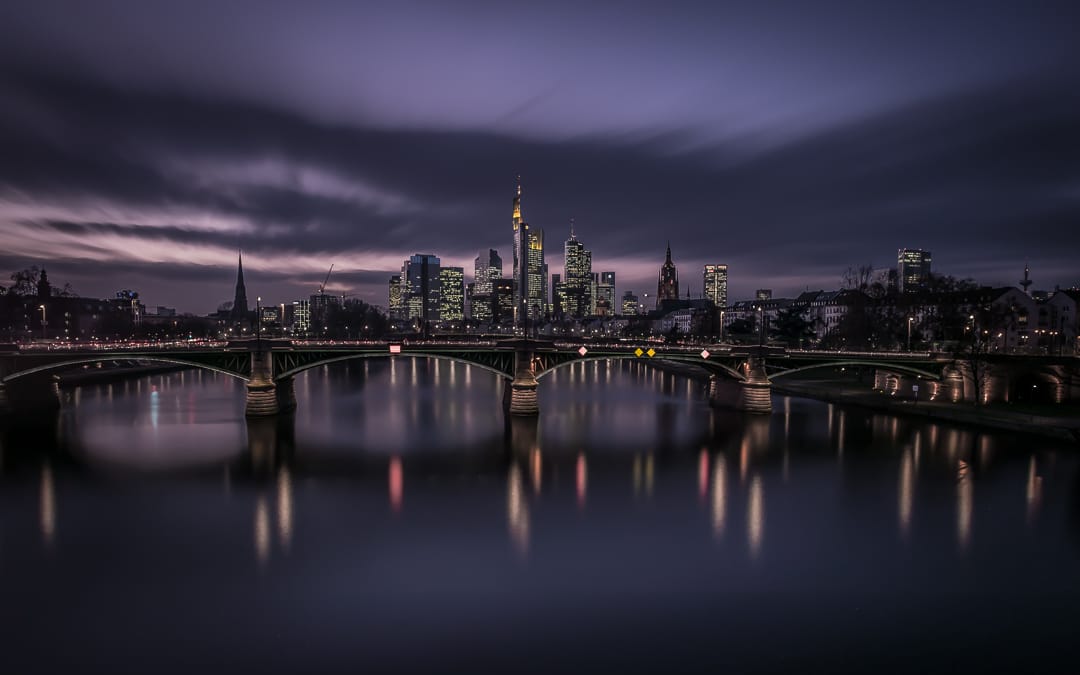 View from the Flößerbrücke, Frankfurt am Main, Germany