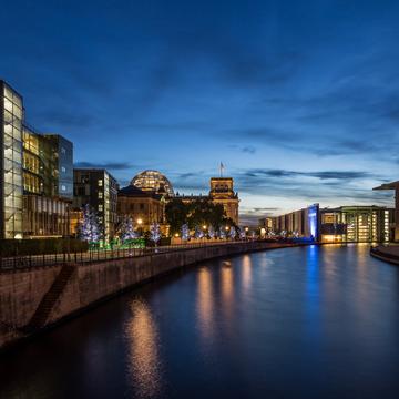 Blue hour at the Reichstagufer, Berlin, Germany