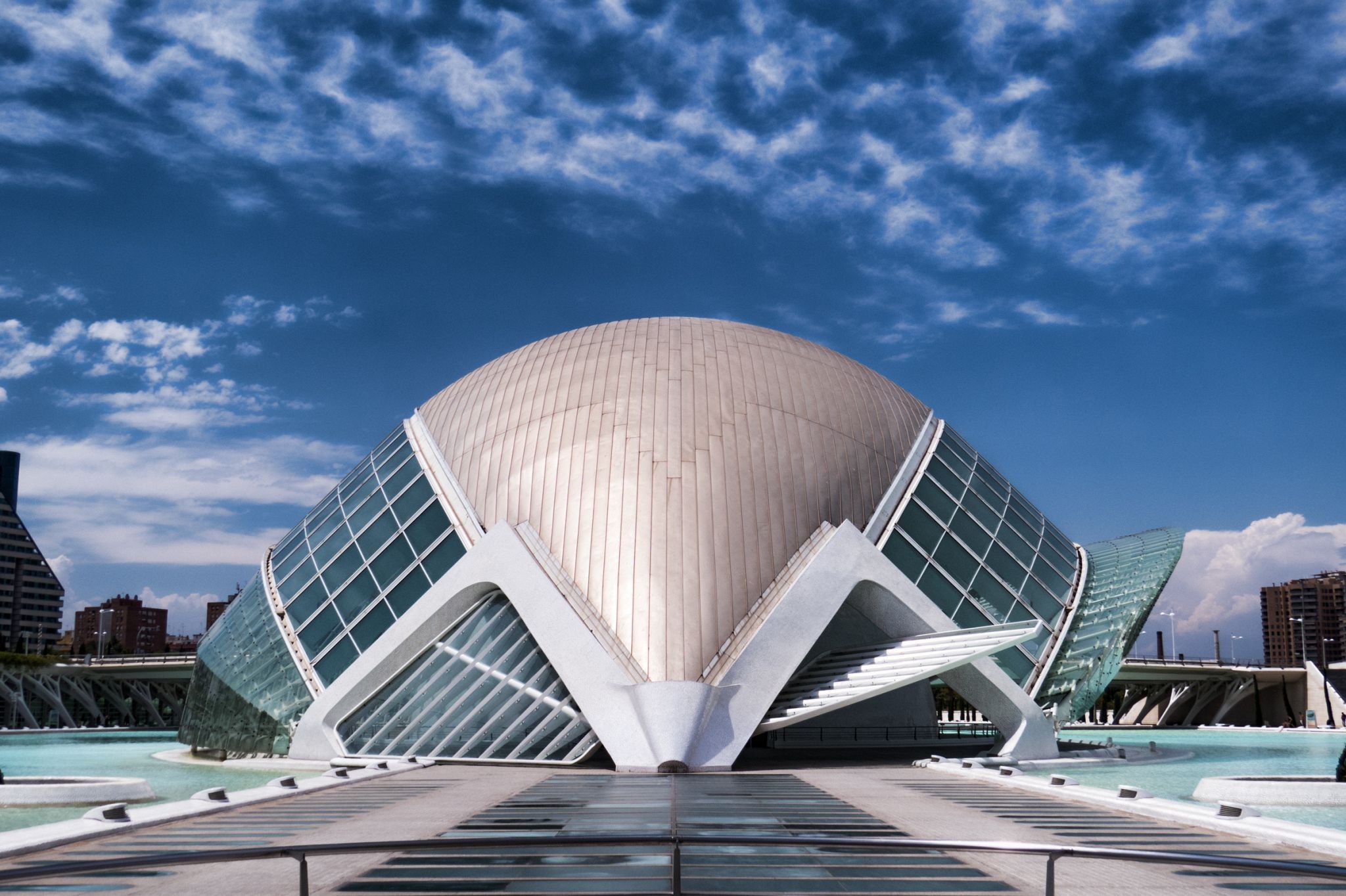 Front of L’Hemisfèric, Valencia, Spain