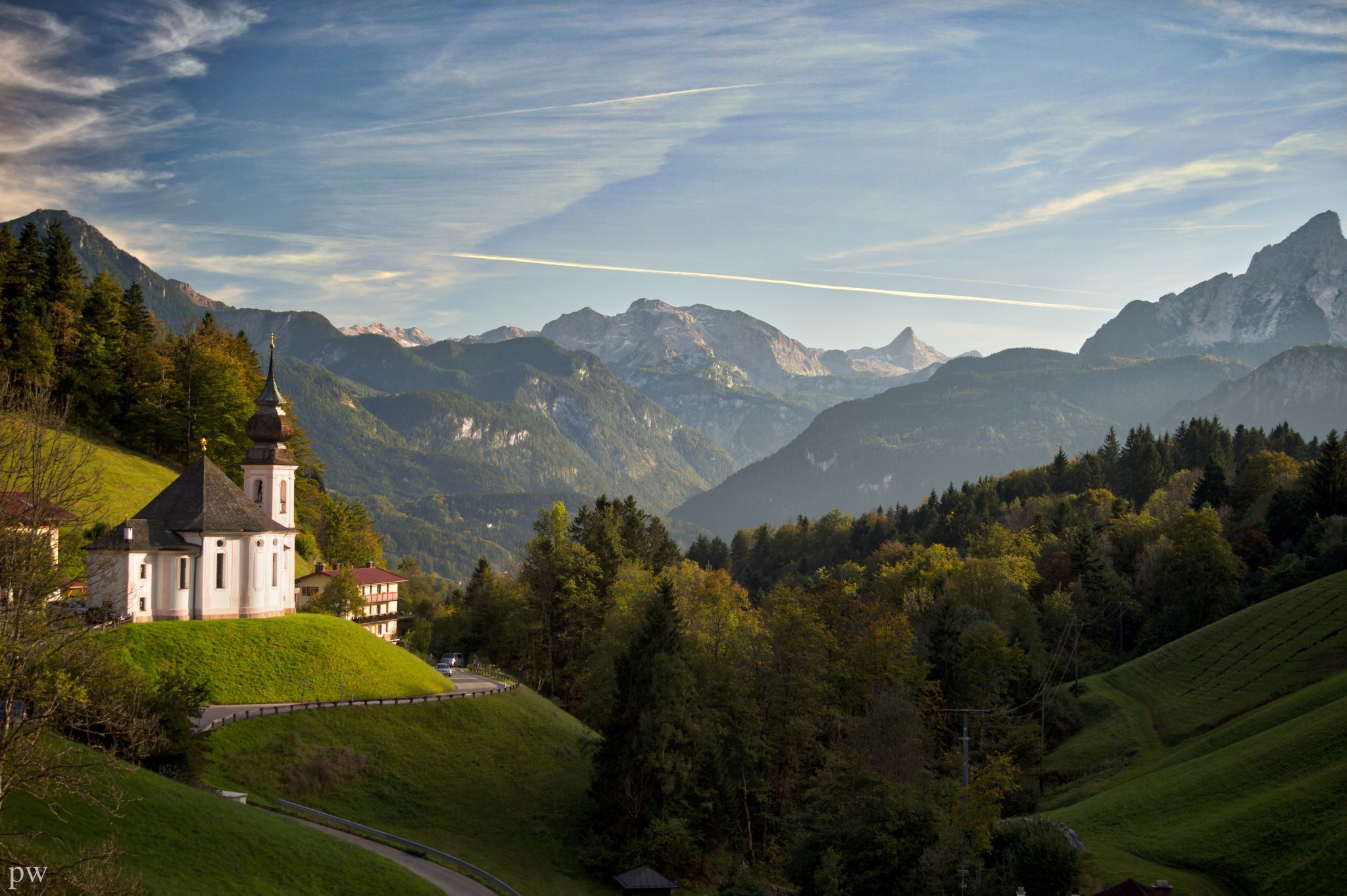 Maria Gern Church, Bavaria - Hill View, Germany