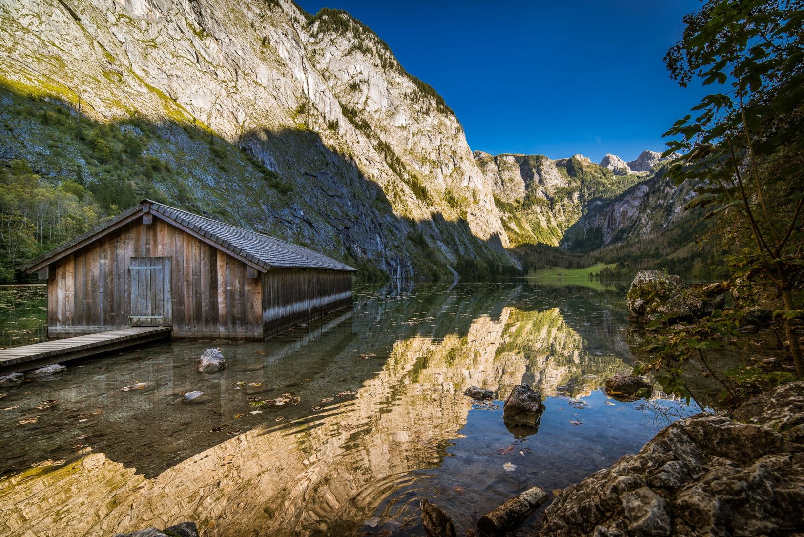 Boathouse At Lake Obersee Bavaria Germany