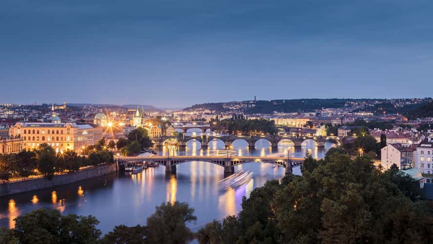 Vibrant city colors, Prague