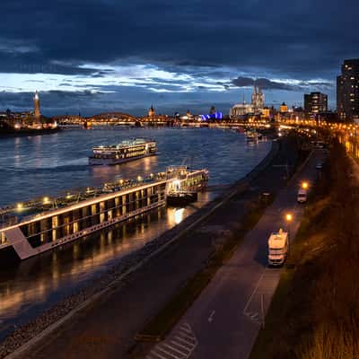 View of Cologne from Zoobrücke, Germany