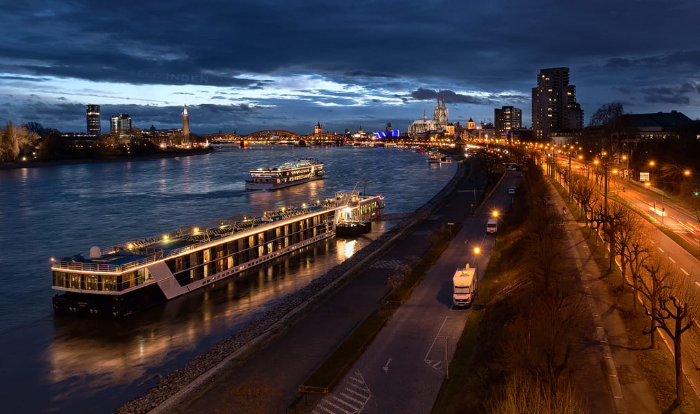 View of Cologne from Zoobrücke, Germany