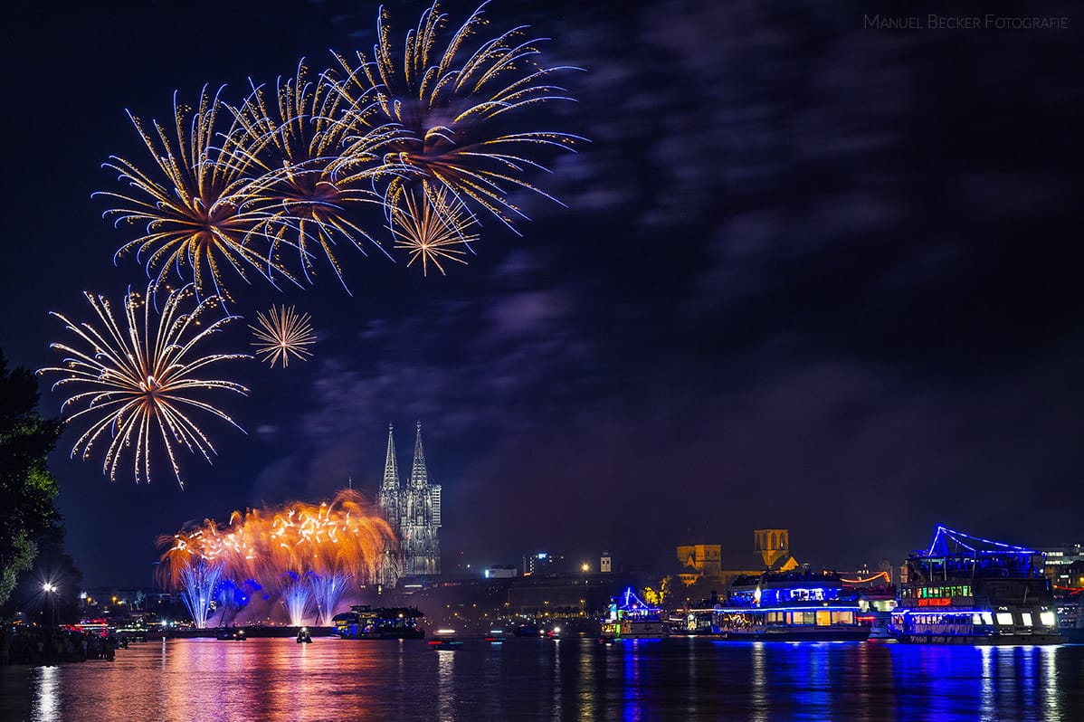 Cologne skyline from beyond Zoobridge, Germany