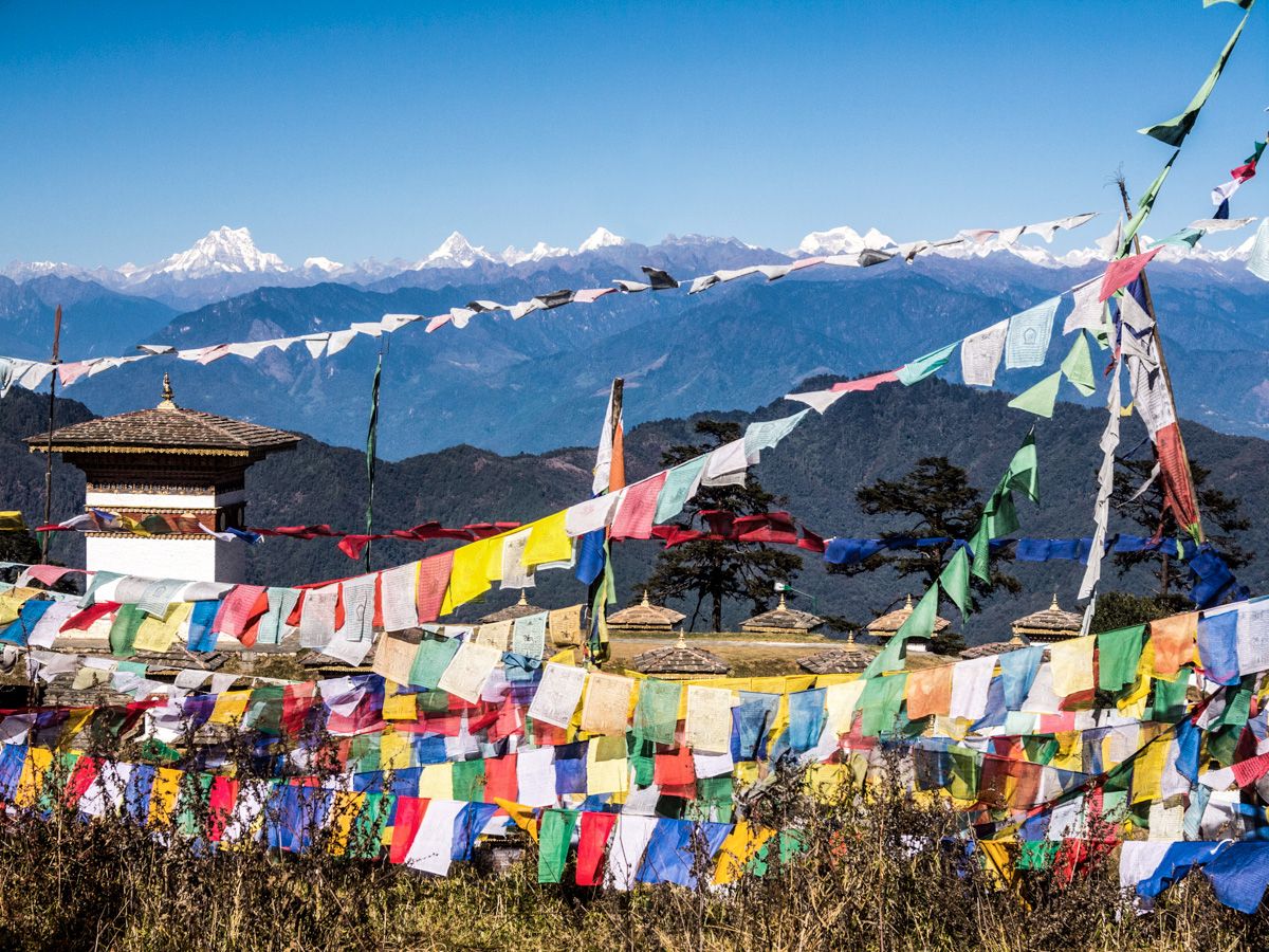 Dochu-La-Pass at 3.088 m height, Bhutan