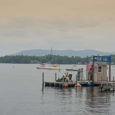 Dock at Wolfesboro, Lake Winnipesaukee, USA