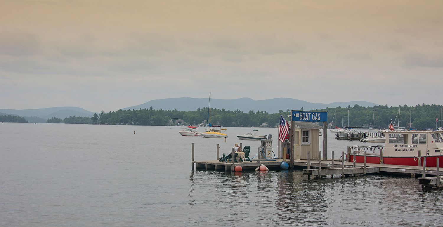 Dock at Wolfesboro, Lake Winnipesaukee, USA