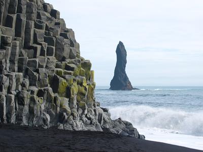 Reynisdrangar, the black basalt sea stacks near Vik