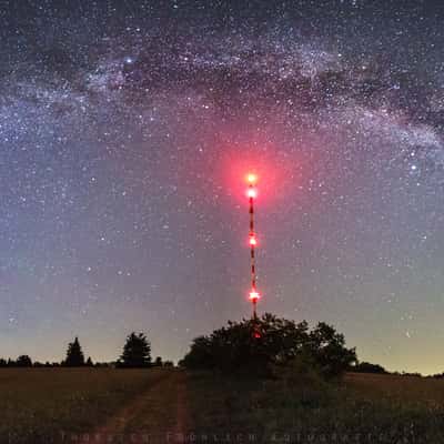 Milky Way about the radio mast, Germany